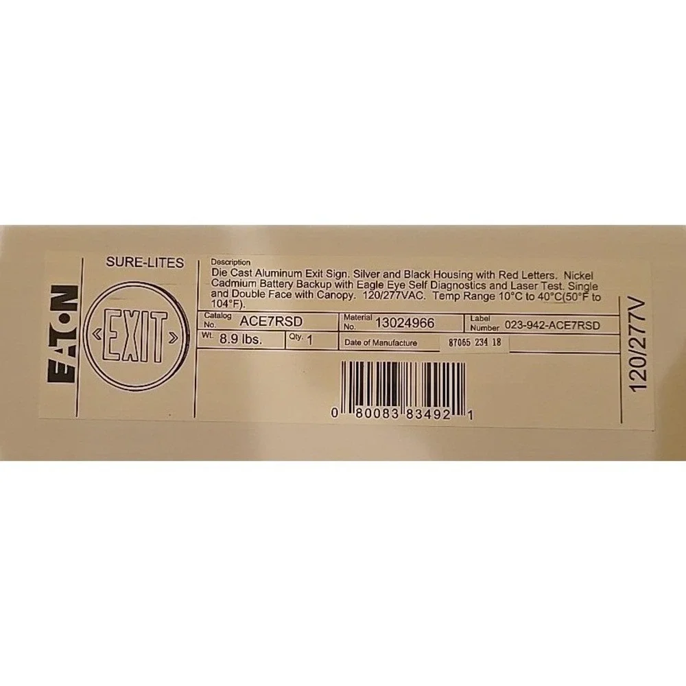 Eaton‎ Sure Lites Architectural Round / Circular Exit Sign - Uniqe ACE7RSD